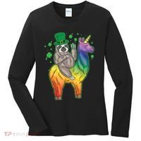 Sloth Rainbow Leprechaun Women's Long Sleeve Shirt thumb 0