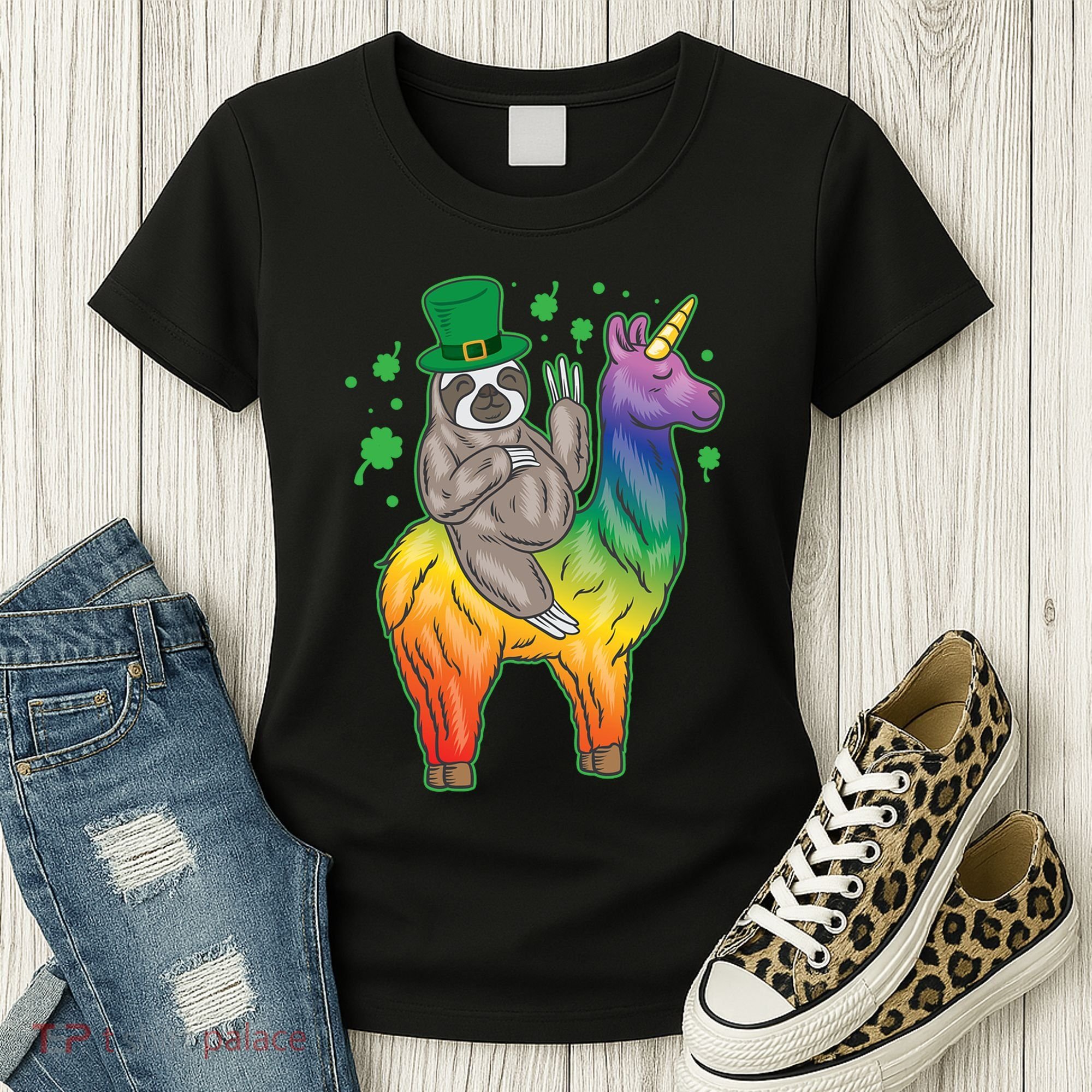 Sloth Rainbow Leprechaun Women's T-Shirt