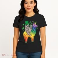 Sloth Rainbow Leprechaun Women's T-Shirt thumb 4