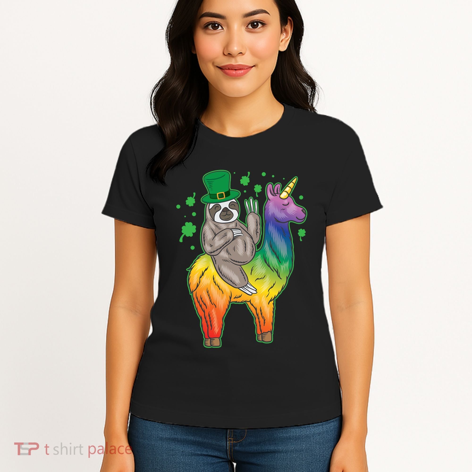 Sloth Rainbow Leprechaun Women's T-Shirt