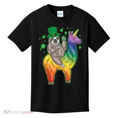 Sloth Rainbow Leprechaun Kids T-Shirt