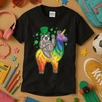 Sloth Rainbow Leprechaun Kids T-Shirt thumb 3