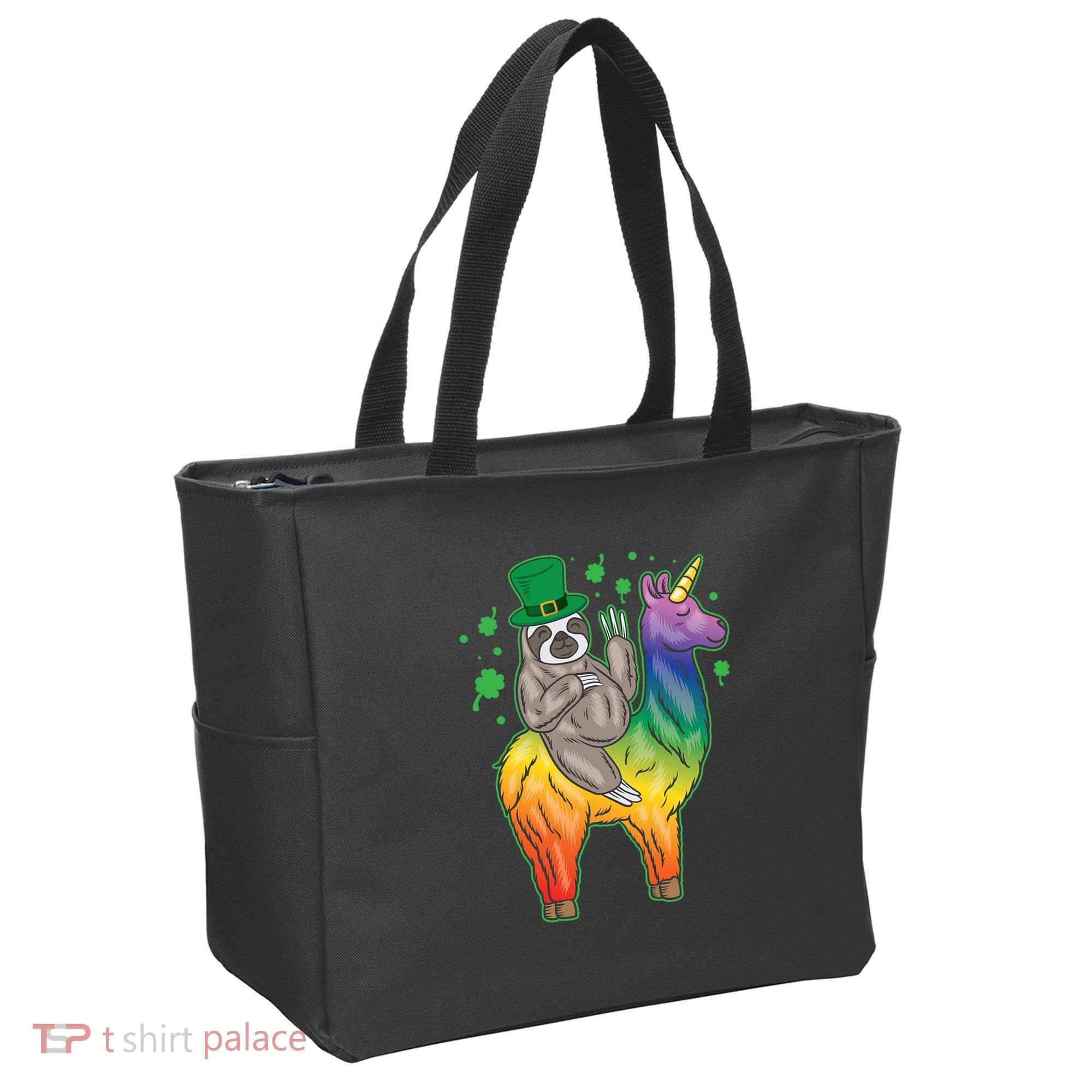 Sloth Rainbow Leprechaun Tote Bag