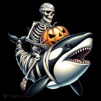 Skeleton Riding Mummy Orca Halloween Whale Great Gift Coffee Mug thumb 5