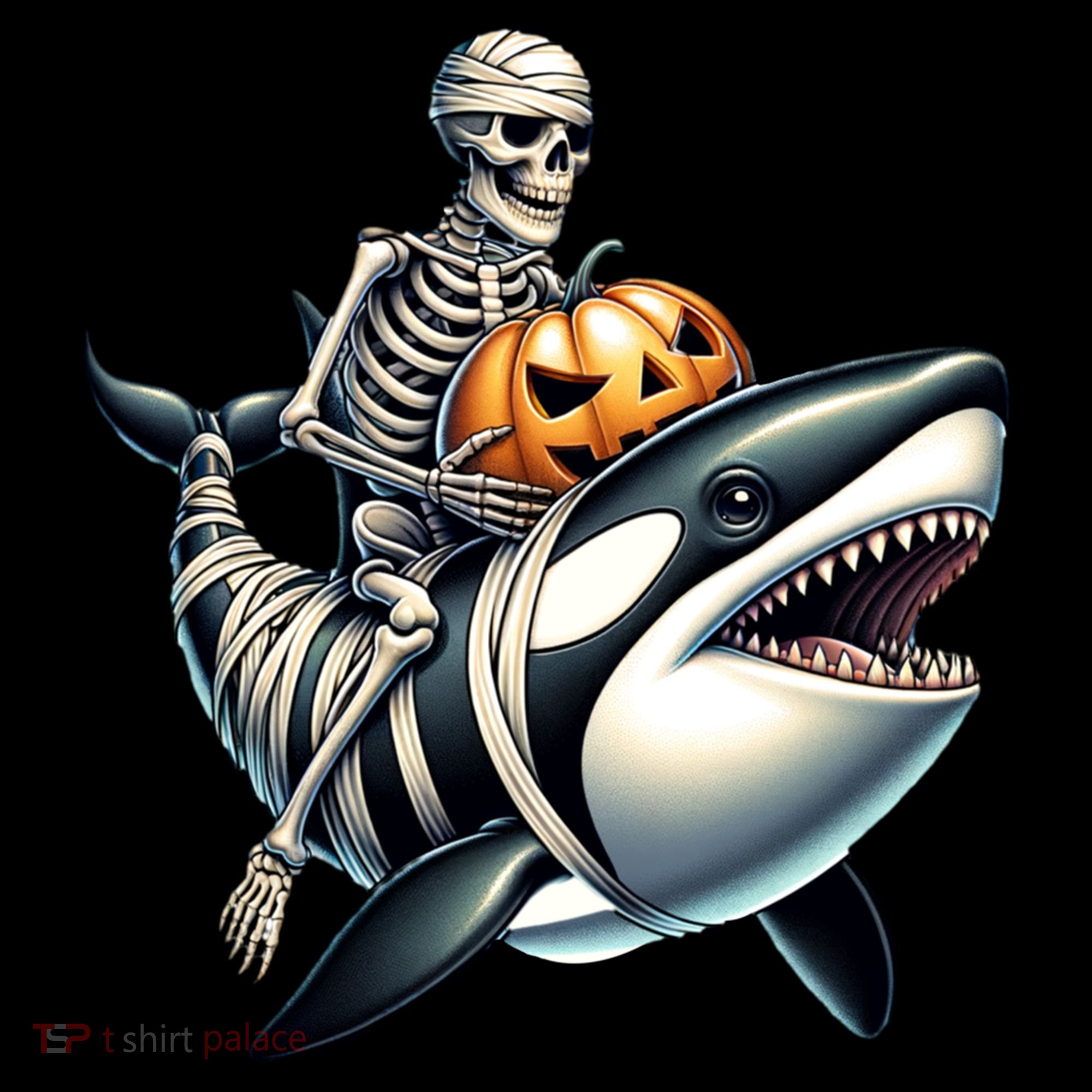 Skeleton Riding Mummy Orca Halloween Whale Great Gift Coffee Mug