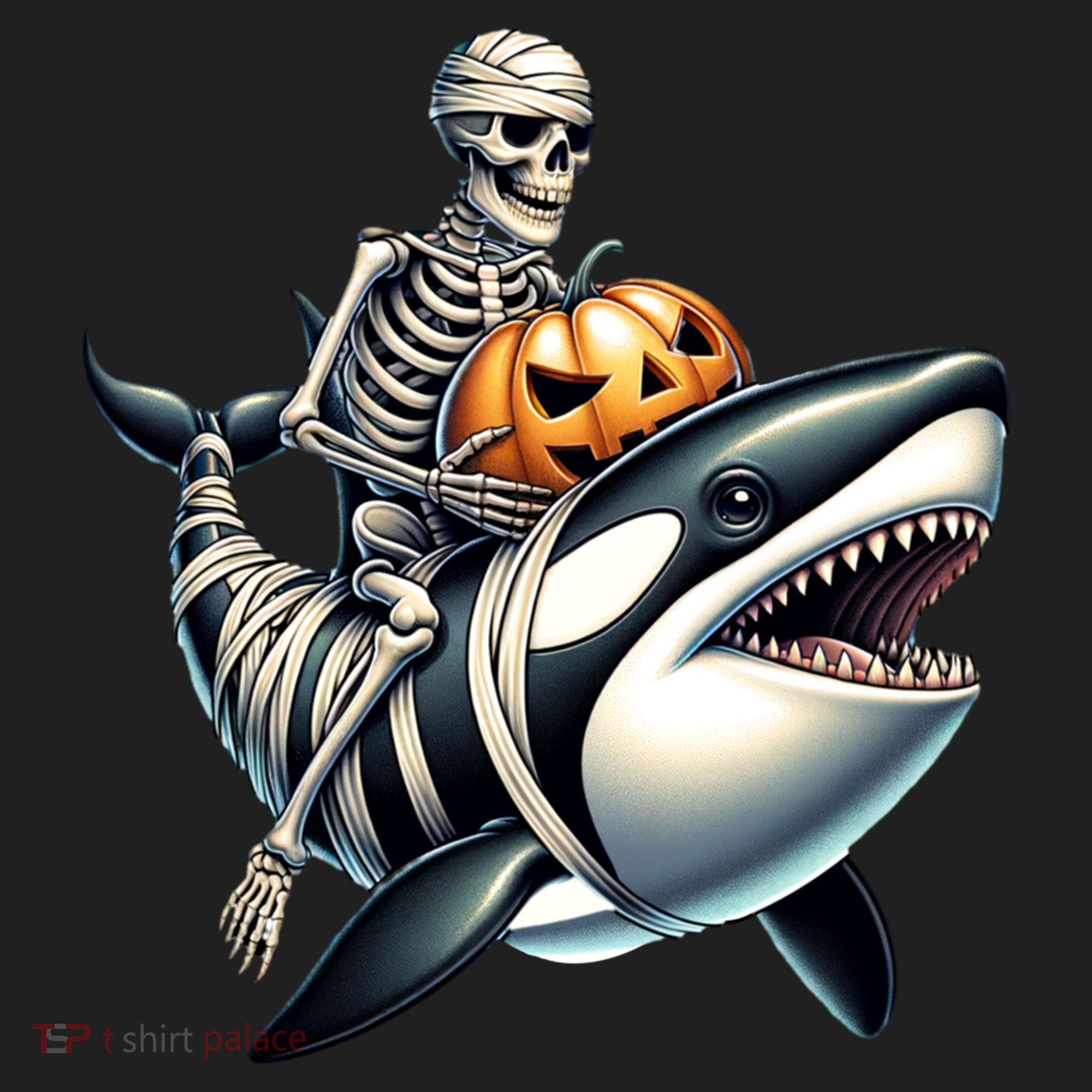 Skeleton Riding Mummy Orca Halloween Whale Great Gift Beanie