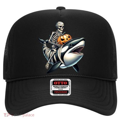 Skeleton Riding Mummy Orca Halloween Whale Great Gift Hat