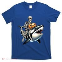 Skeleton Riding Mummy Orca Halloween Whale Great Gift T-Shirt thumb 0