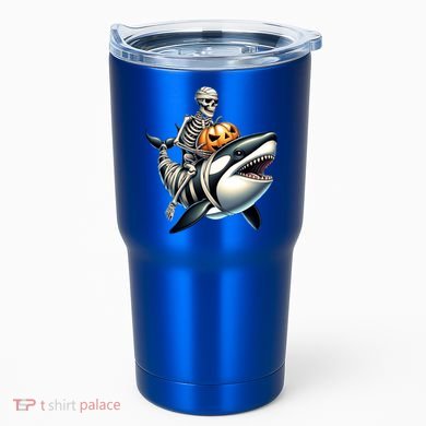 Skeleton Riding Mummy Orca Halloween Whale Great Gift Tumbler