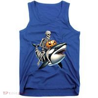 Skeleton Riding Mummy Orca Halloween Whale Great Gift Tank Top thumb 0