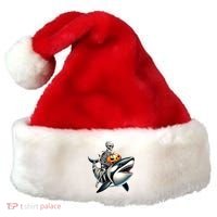 Skeleton Riding Mummy Orca Halloween Whale Great Gift Santa Hat thumb 0