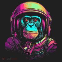 Synthwave Retrowave Monkey Astronaut Retro 1980s Graphic Women's Sweatshirt thumb 2