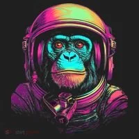 Synthwave Retrowave Monkey Astronaut Retro 1980s Graphic Women's Sweatshirt thumb 2