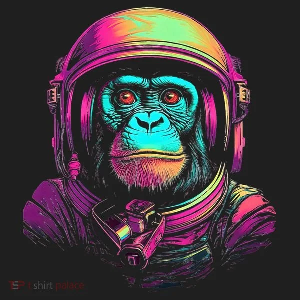 Synthwave Retrowave Monkey Astronaut Retro 1980s Graphic Women's Sweatshirt