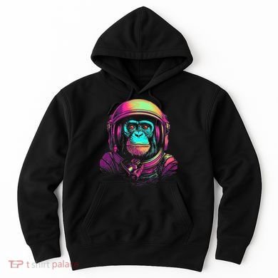 Synthwave Retrowave Monkey Astronaut Retro 1980s Graphic Hoodie