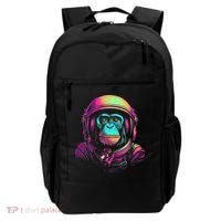 Synthwave Retrowave Monkey Astronaut Retro 1980s Graphic Backpack thumb 0