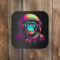 Synthwave Retrowave Monkey Astronaut Retro 1980s Graphic Coaster thumb 0