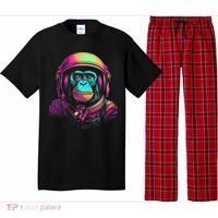 Synthwave Retrowave Monkey Astronaut Retro 1980s Graphic Pajama Set thumb 0