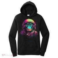 Synthwave Retrowave Monkey Astronaut Retro 1980s Graphic Women's Hoodie thumb 0