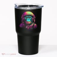 Synthwave Retrowave Monkey Astronaut Retro 1980s Graphic Tumbler thumb 0