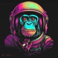 Synthwave Retrowave Monkey Astronaut Retro 1980s Graphic Women's T-Shirt thumb 6