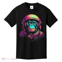 Synthwave Retrowave Monkey Astronaut Retro 1980s Graphic Kids T-Shirt thumb 0