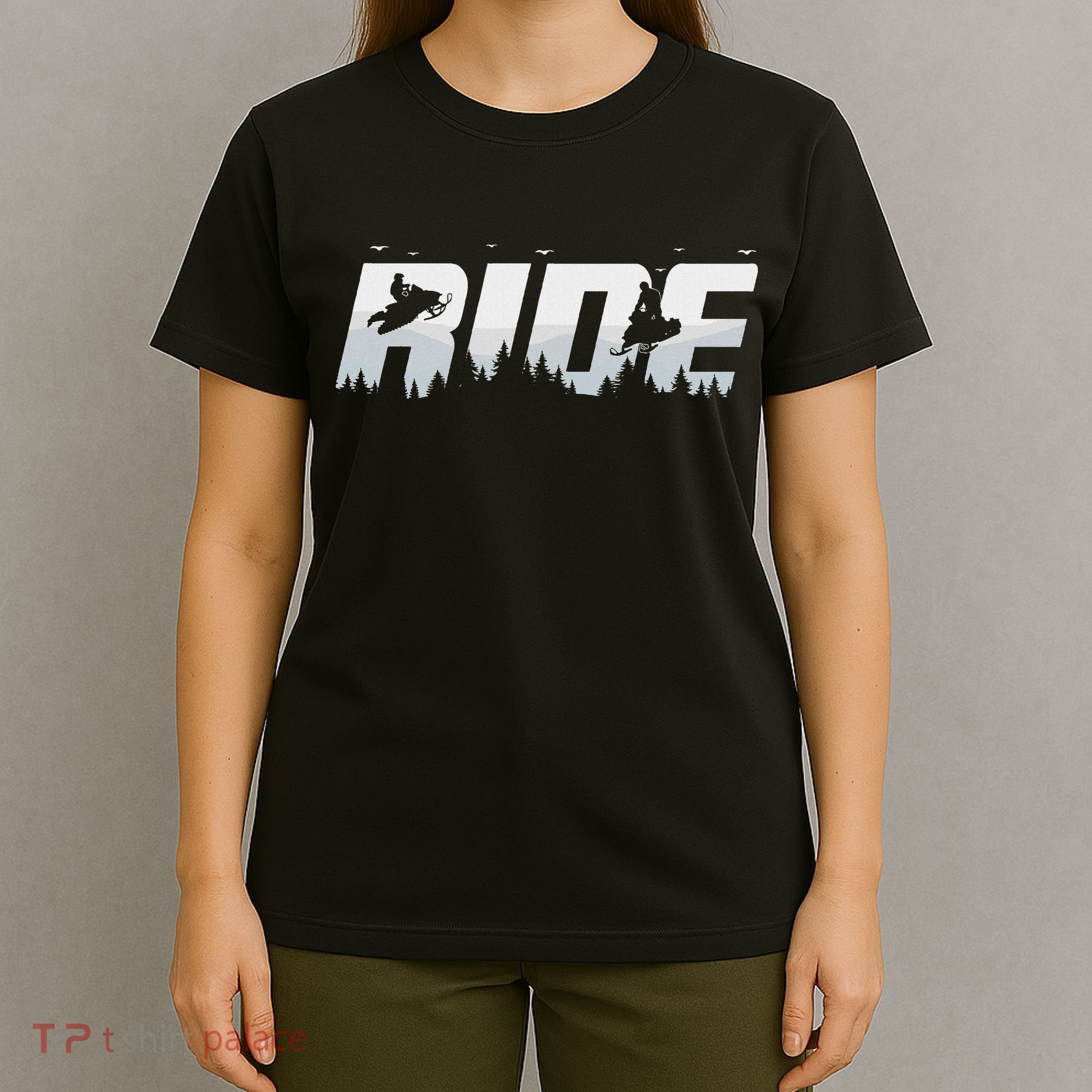 Snowmobile Ride Motor Sled Racing Winter Mountain Sports Fan T-Shirt