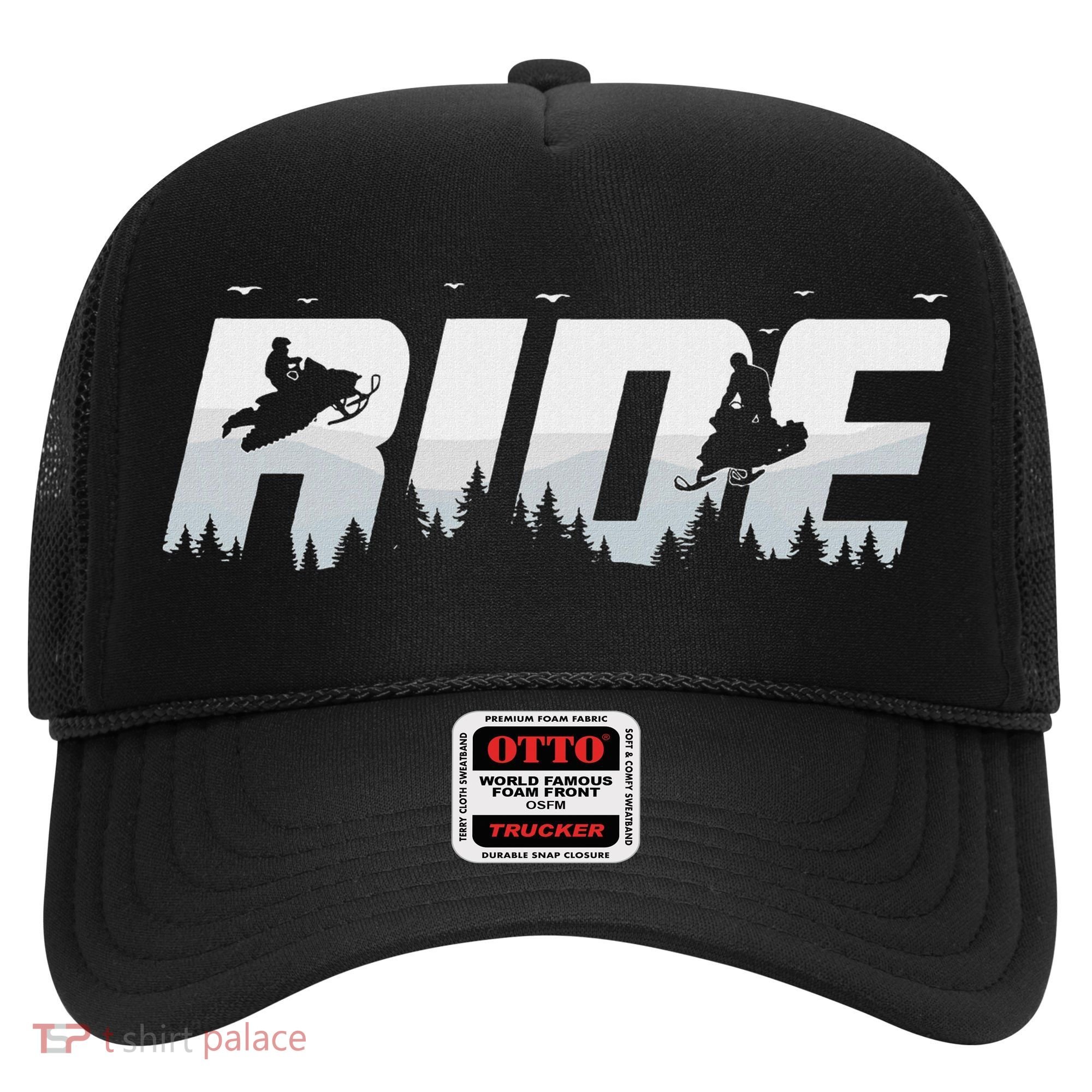 Snowmobile Ride Motor Sled Racing Winter Mountain Sports Fan Hat