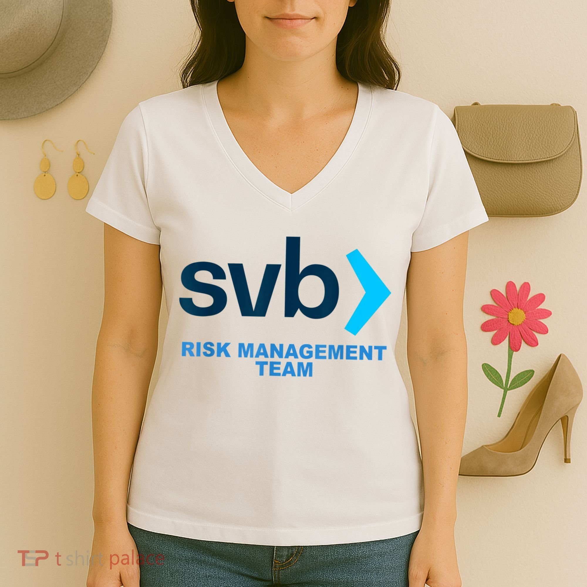 SVB Risk Management Team Funny Svb Women's V-Neck T-Shirt