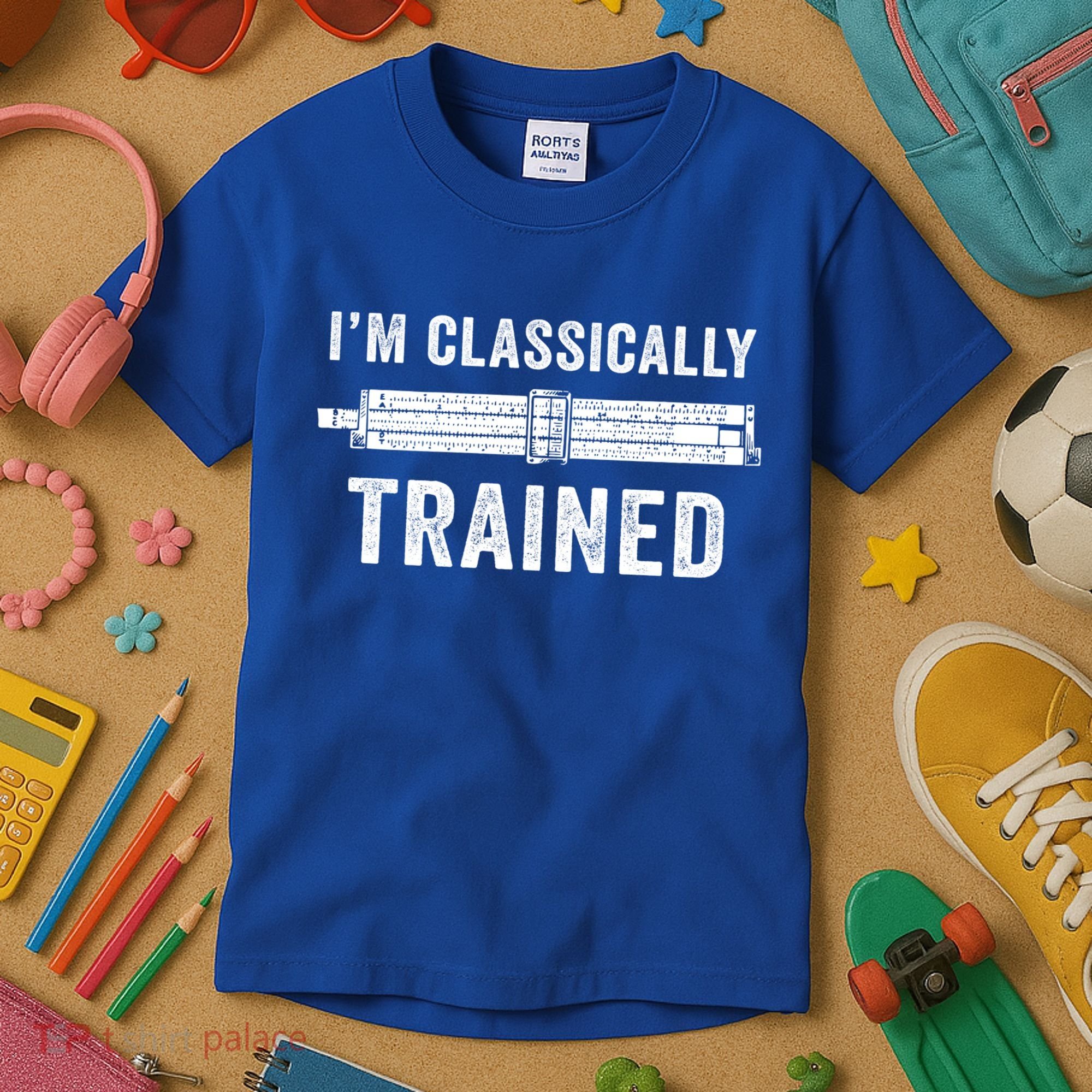 Slide Rule Mechanical Analog IM Classically Trained Gift Kids T-Shirt