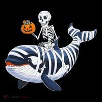 Skeleton Riding Mummy Orca Halloween Candy Whale Gift Coffee Mug thumb 5