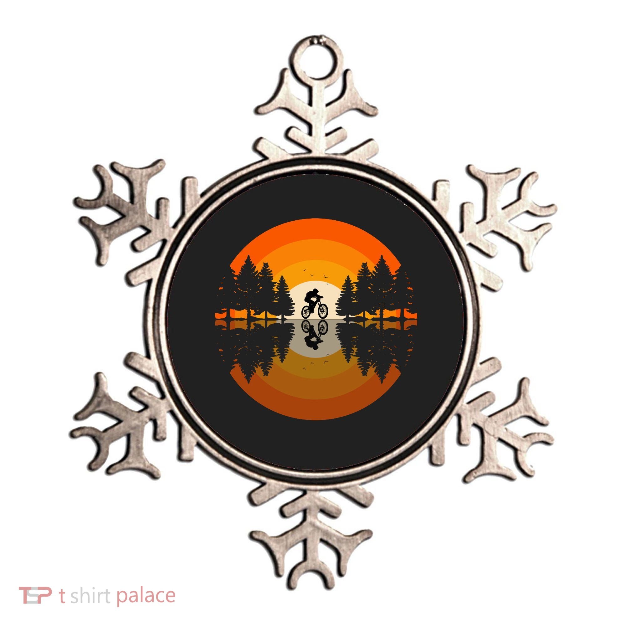 Sunset Retro Mountain Bike Sunset Retro Ornament