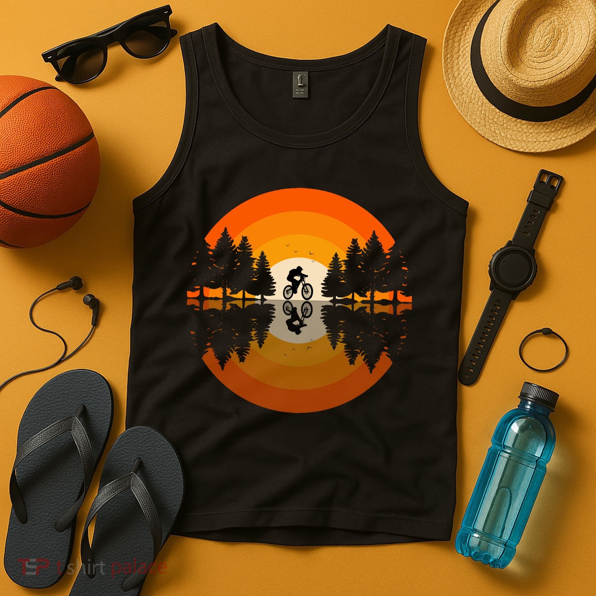 Sunset Retro Mountain Bike Sunset Retro Tank Top