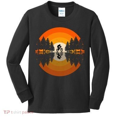 Sunset Retro Mountain Bike Sunset Retro Kids Long Sleeve Shirt