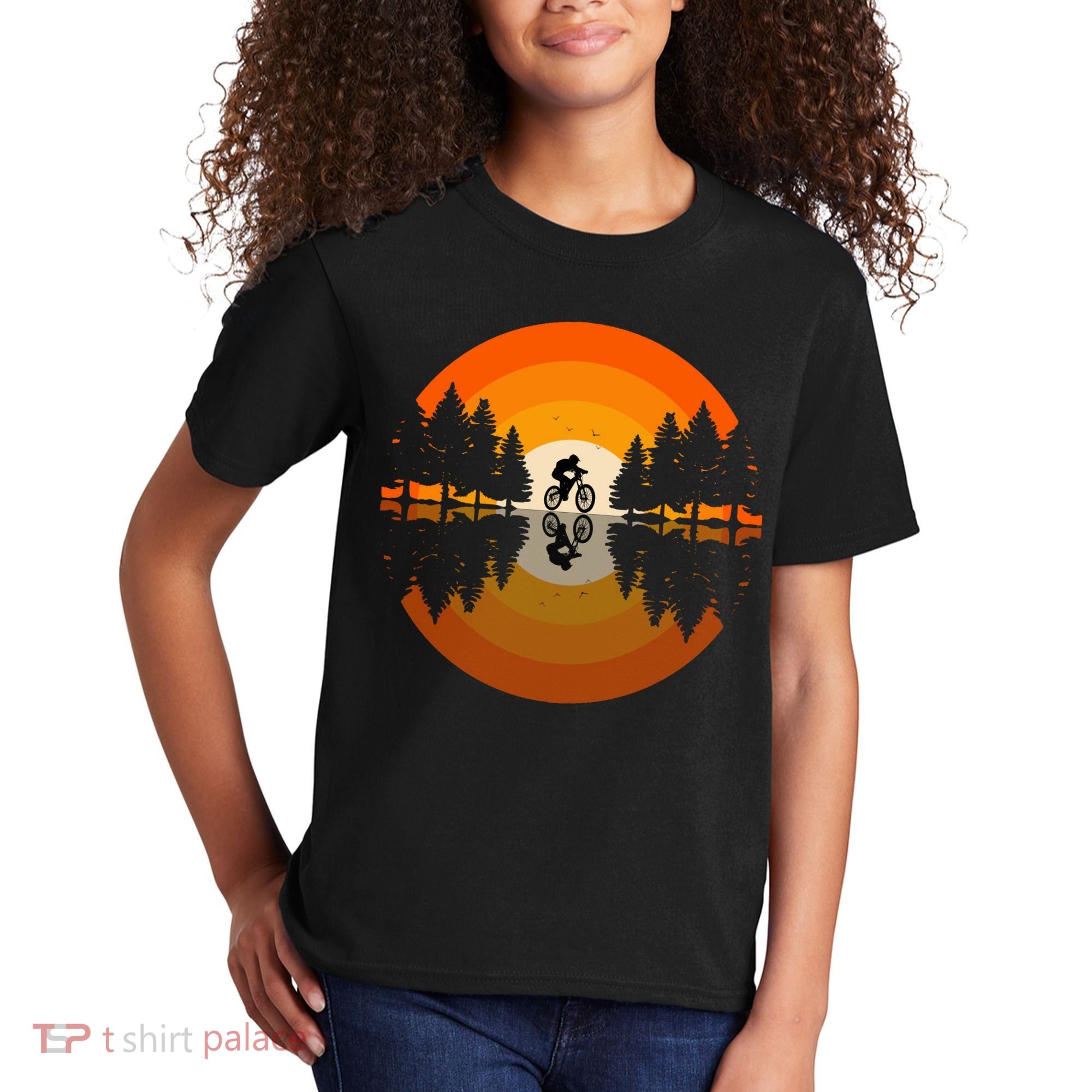 Sunset Retro Mountain Bike Sunset Retro Kids T-Shirt