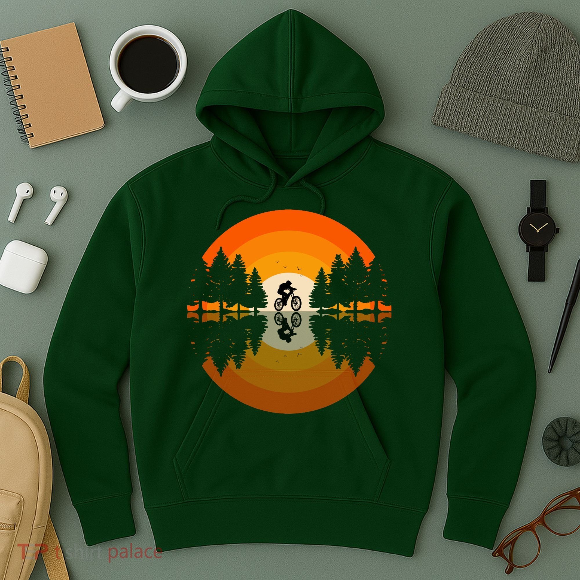 Sunset Retro Mountain Bike Sunset Retro Hoodie