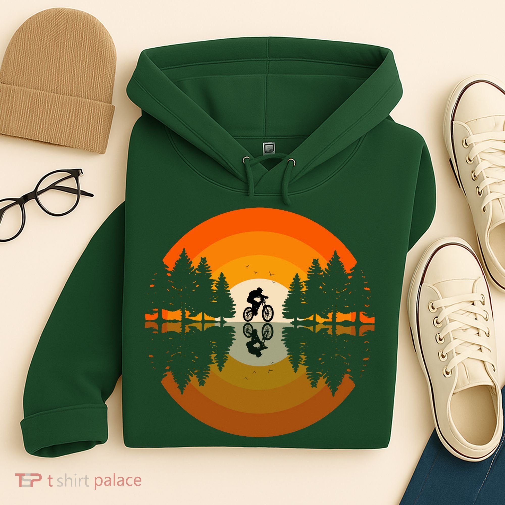 Sunset Retro Mountain Bike Sunset Retro Hoodie