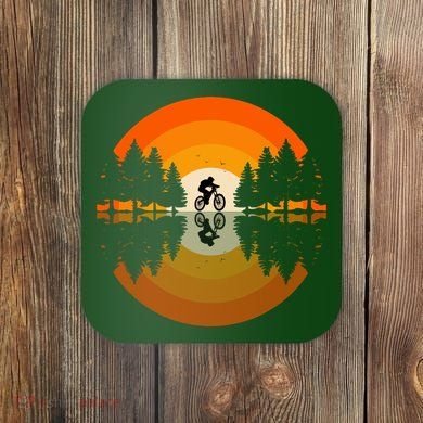 Sunset Retro Mountain Bike Sunset Retro Coaster