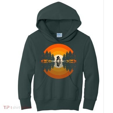 Sunset Retro Mountain Bike Sunset Retro Kids Hoodie