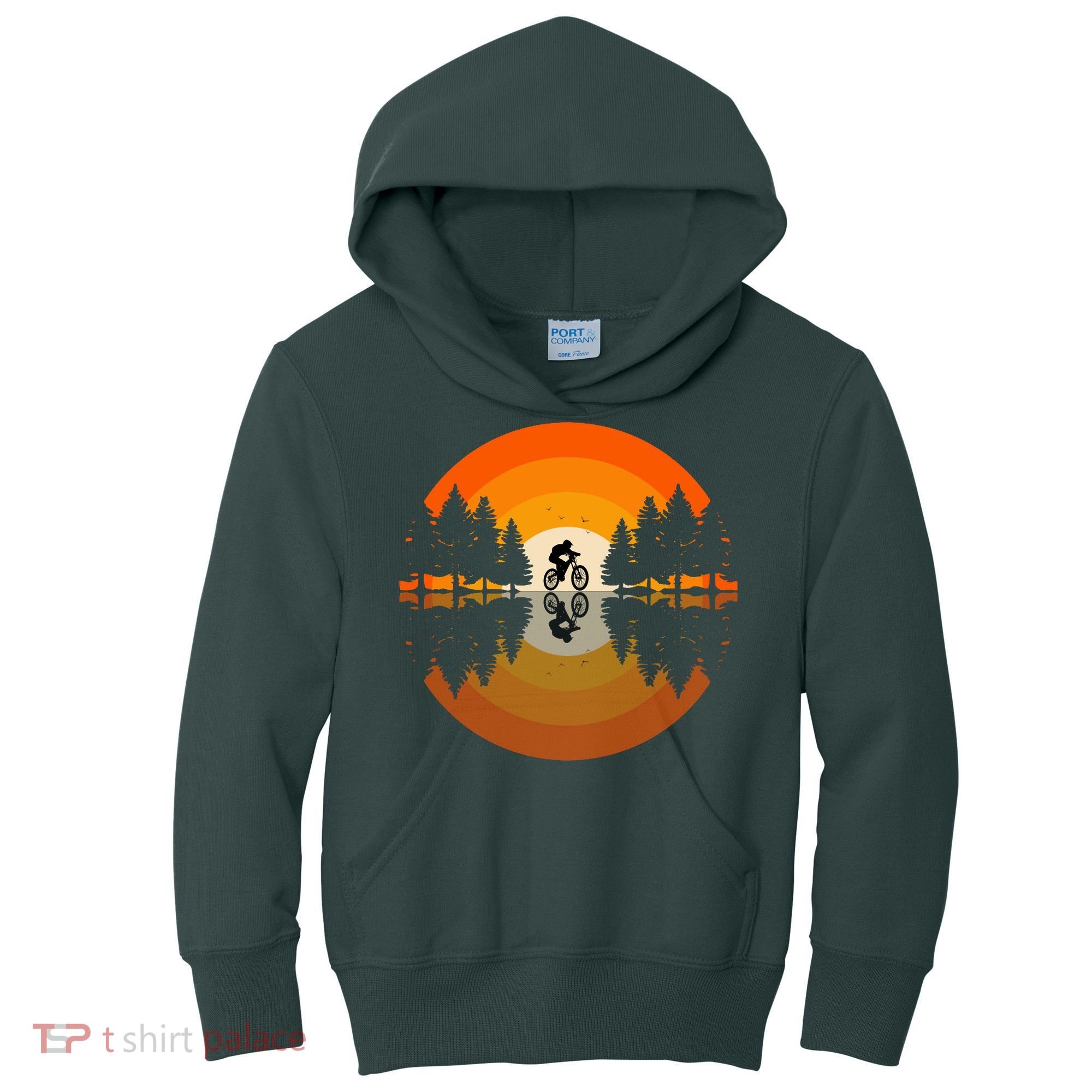 Sunset Retro Mountain Bike Sunset Retro Kids Hoodie