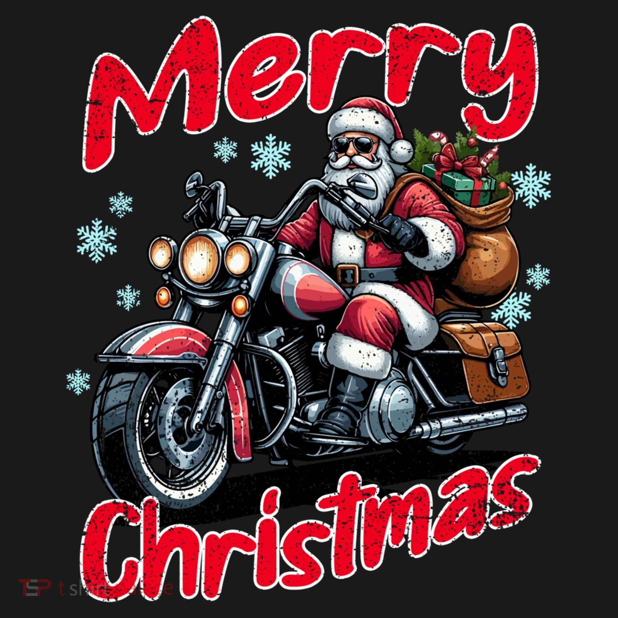 Santa Riding Motorcycle Merry Christmas Festive Xmas Holiday Gift Women's Hoodie
