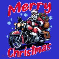Santa Riding Motorcycle Merry Christmas Festive Xmas Holiday Gift Women's Tank Top thumb 5