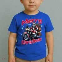 Santa Riding Motorcycle Merry Christmas Festive Xmas Holiday Gift Toddler T-Shirt thumb 2