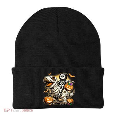 Skeleton Riding Mummy Dinosaur Halloween Pumpkin Cool Gift Beanie