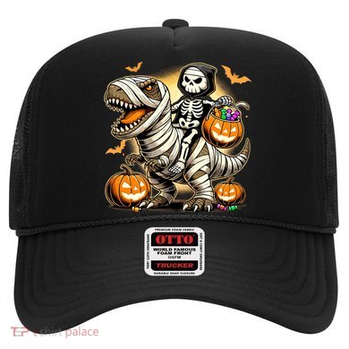 Skeleton Riding Mummy Dinosaur Halloween Pumpkin Cool Gift Hat
