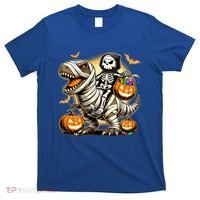 Skeleton Riding Mummy Dinosaur Halloween Pumpkin Cool Gift T-Shirt thumb 0