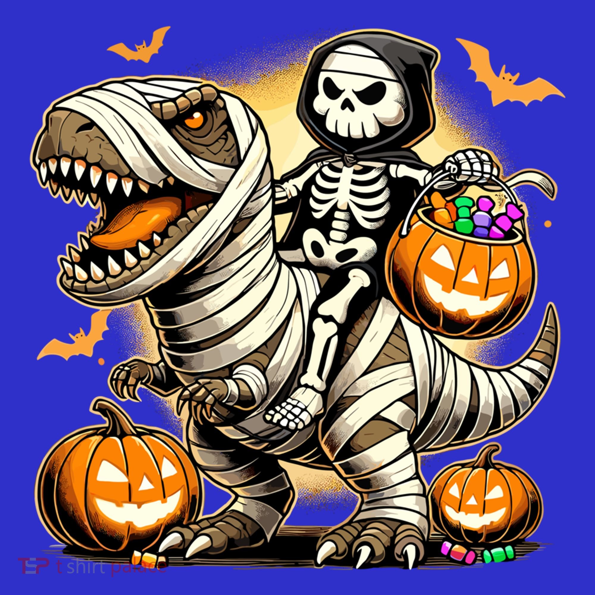 Skeleton Riding Mummy Dinosaur Halloween Pumpkin Cool Gift Visor