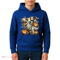 Skeleton Riding Mummy Dinosaur Halloween Pumpkin Cool Gift Kids Hoodie thumb 4