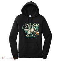 Skeleton Riding Mummy Dinosaur T Rex Halloween Funny Pumpkin Cute Gift Women's Hoodie thumb 0