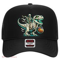 Skeleton Riding Mummy Dinosaur T Rex Halloween Funny Pumpkin Cute Gift Hat thumb 0